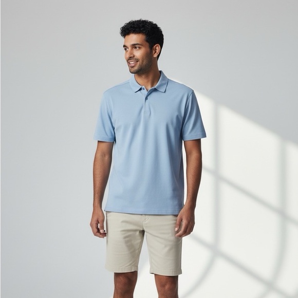 lululemon athletica ShowZero Classic Fit Blue Polo Shirt mens Medium M - Picture 3 of 7